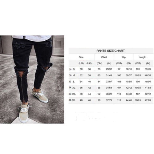 New Designer Slim Fit Ripped Jeans Men High Street Mens Distressed Denim Joggers Knee Holes Zipper Washed Destroyed Pencil Jeans - Image 6