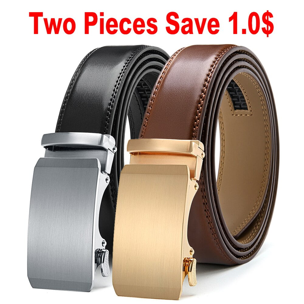 DOOPAI Multicolor Genuine Leather Men's Belts Fashion Business Automatic Buckle Straps Ratchet Cow Leather Waistband 3.5cm Width - Image 2