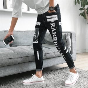 Summer 2020 Fashion men's jeans hip-hop trendy feet pants Hong Kong style brand casual denim Korean Slim men's pencil pants