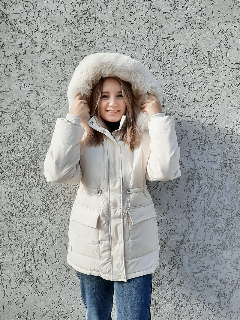 2021 Cotton Padded Fur Parka New Big Fur Collar Down Winter Jacket Women Thick Warm Parkas Female Outerwear - Image 4