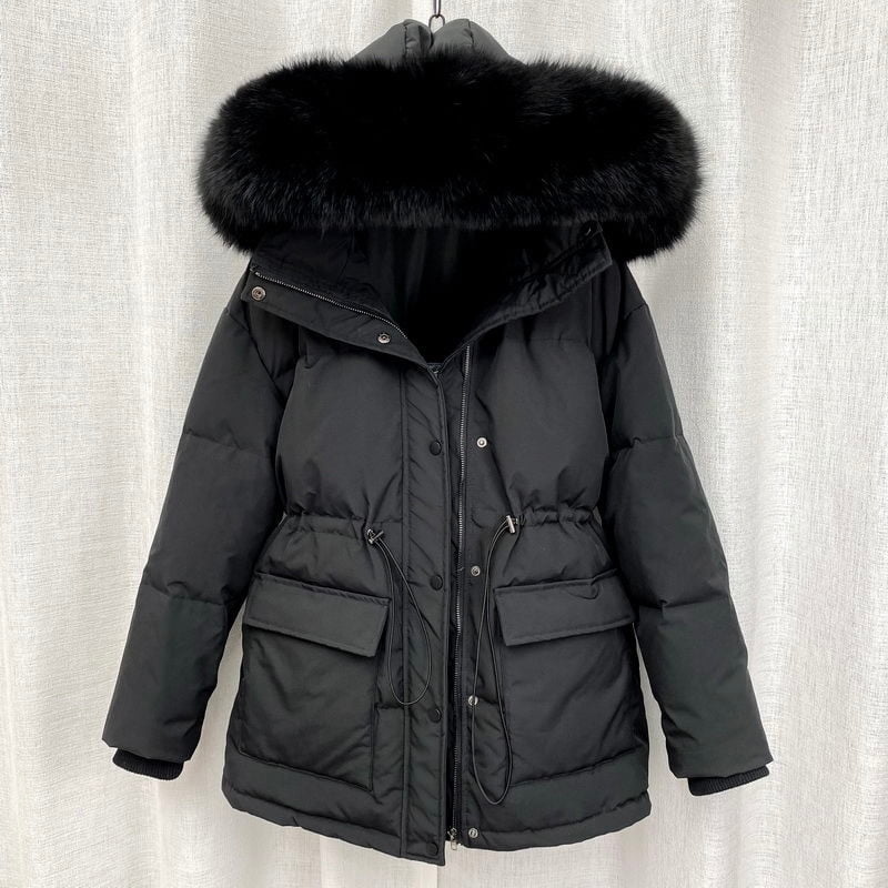 2021 Cotton Padded Fur Parka New Big Fur Collar Down Winter Jacket Women Thick Warm Parkas Female Outerwear - Image 2
