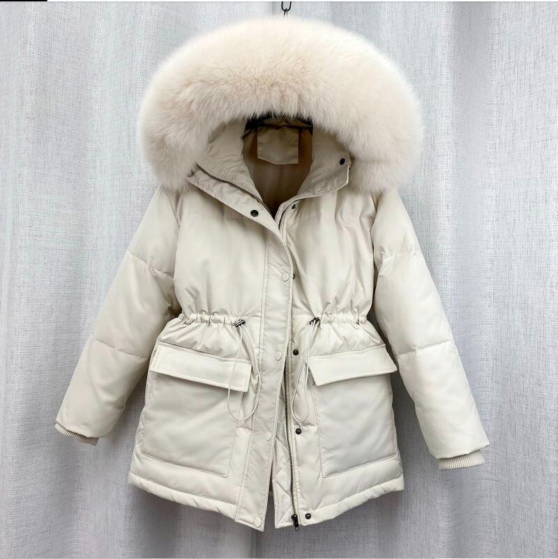 2021 Cotton Padded Fur Parka New Big Fur Collar Down Winter Jacket Women Thick Warm Parkas Female Outerwear - Image 3