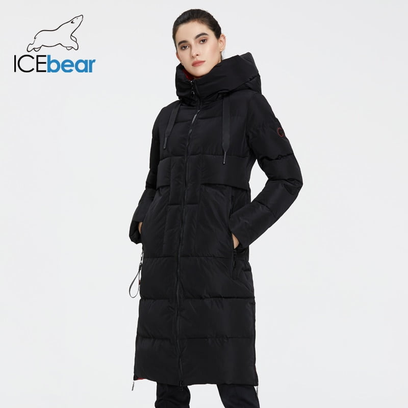 ICEbear 2021 New Winter Women Jacket High Quality Long Woman coat Hooded Female Parkas Stylish Women's Brand Clothing GWD19507I - Image 3