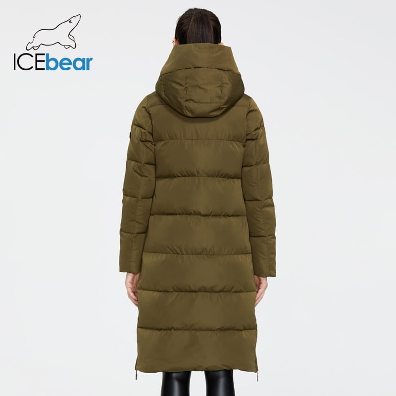 ICEbear 2021 New Winter Women Jacket High Quality Long Woman coat Hooded Female Parkas Stylish Women's Brand Clothing GWD19507I - Image 4