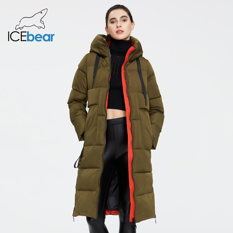 ICEbear 2021 New Winter Women Jacket High Quality Long Woman coat Hooded Female Parkas Stylish Women's Brand Clothing GWD19507I - Image 2